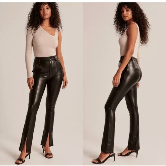 Abercrombie & Fitch Ultra High Rise Faux Leather Pants Size 27 Size 4 - Picture 1 of 9